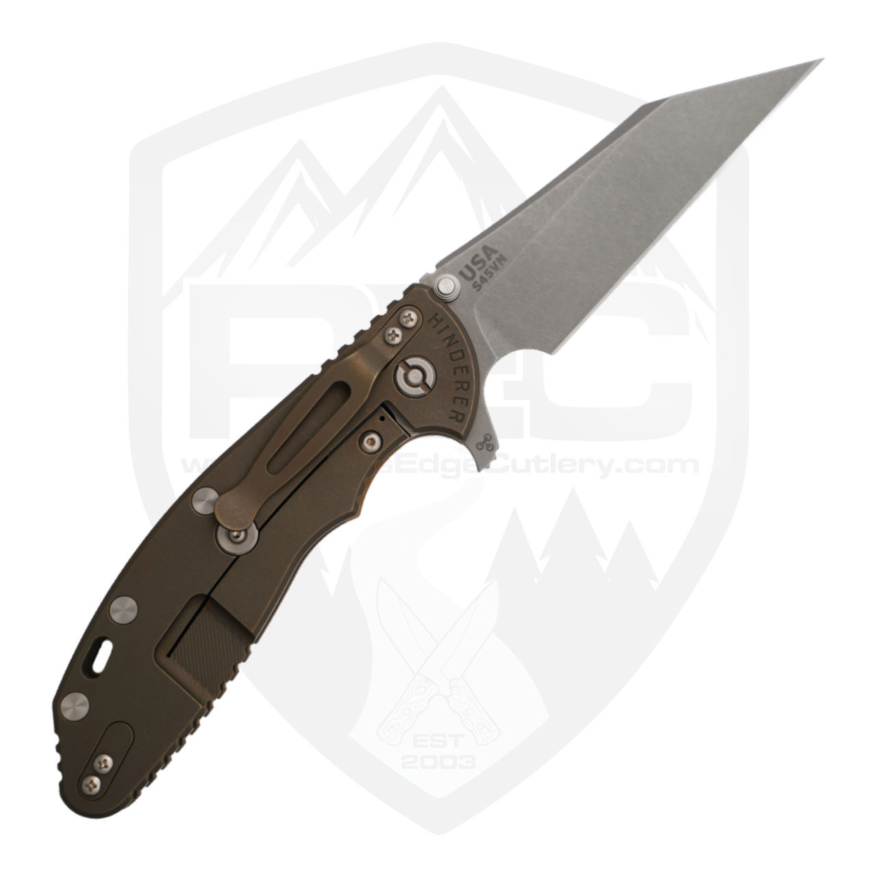 Hinderer Knives XM-24 Skinny Wharncliffe Coyote G10 Battle Bronze