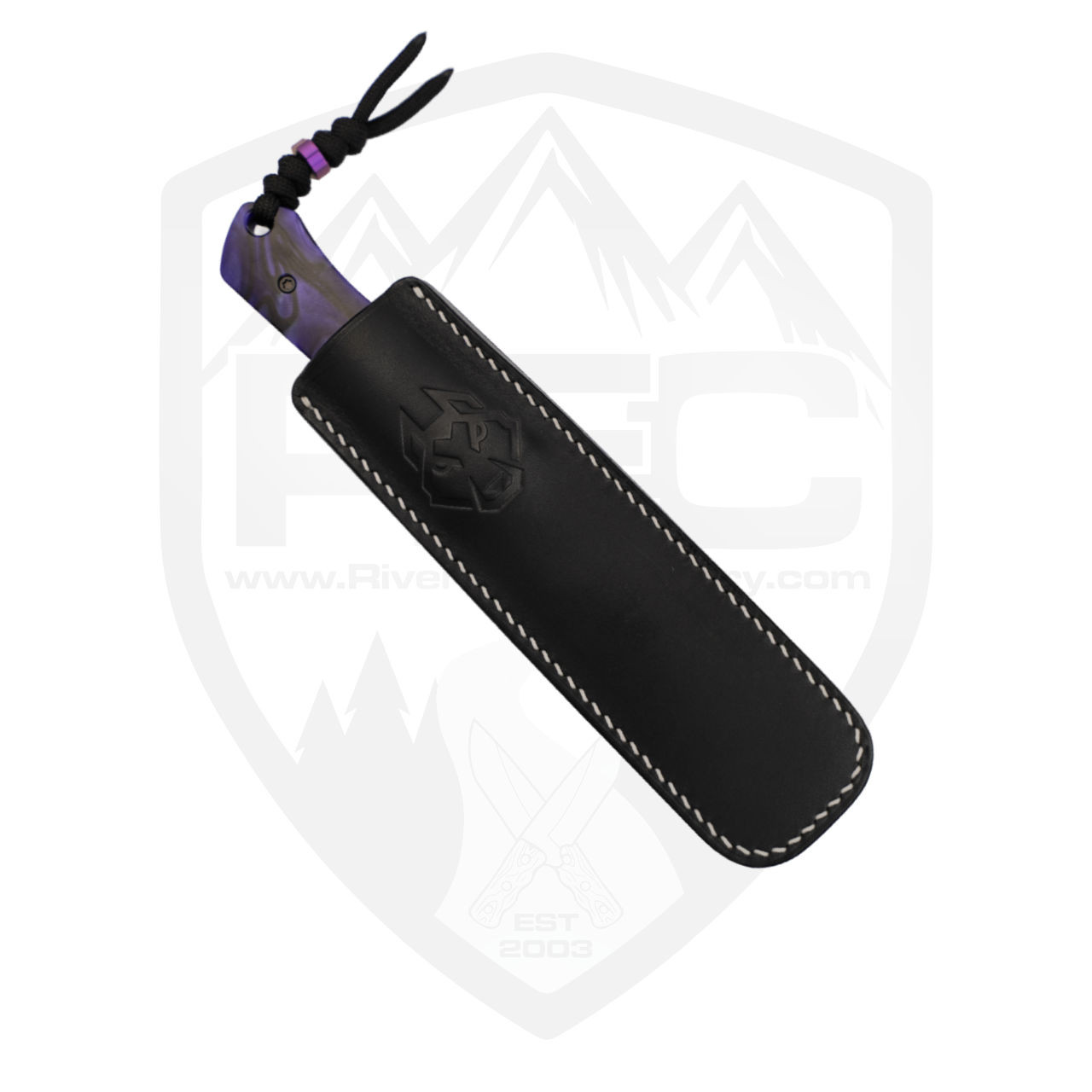 Jack Wolf Knives Collusion Purple Wave Kirinite, Belt Satin DLC S90V