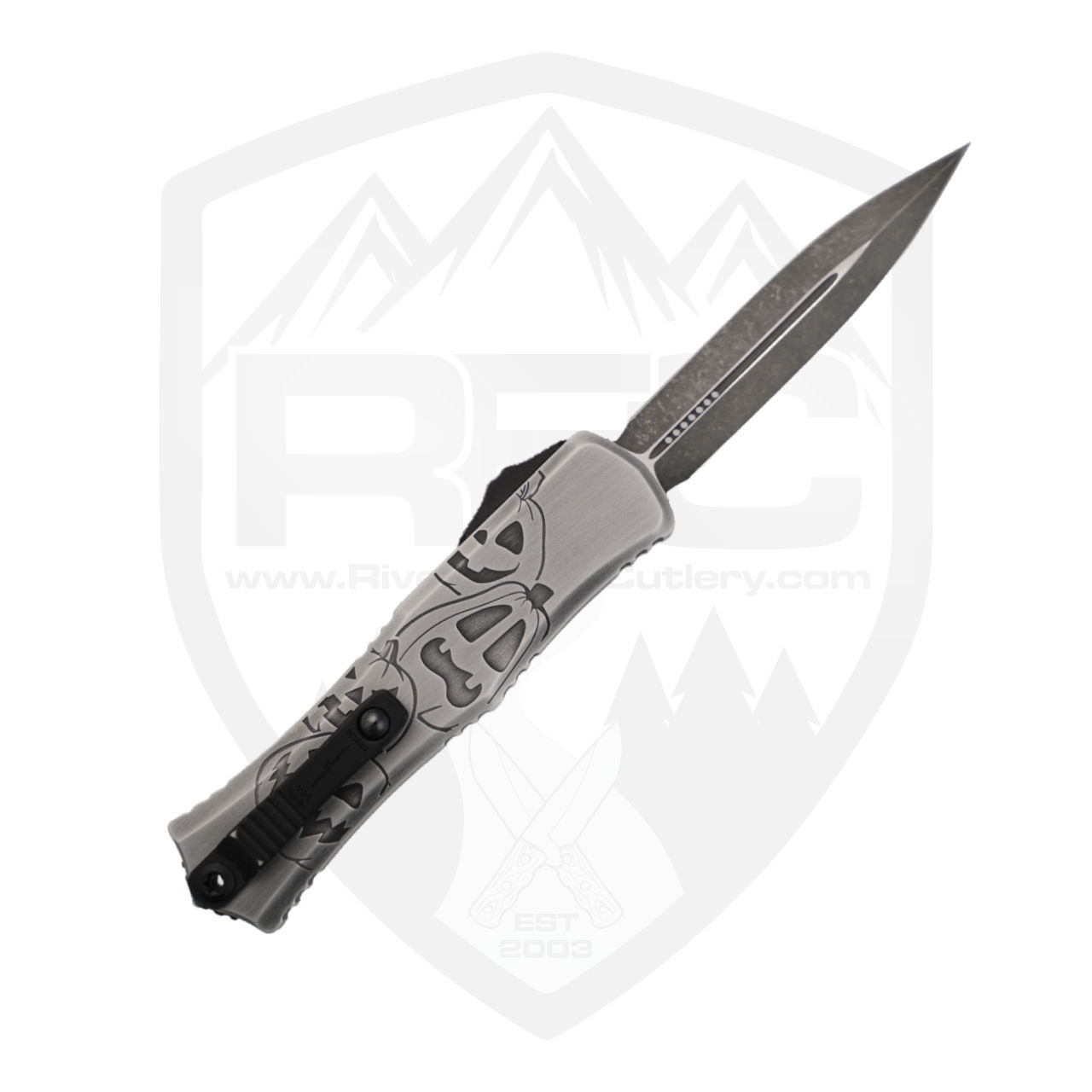 Microtech Hera II Mini Double Edge Jack o' Lantern Signature