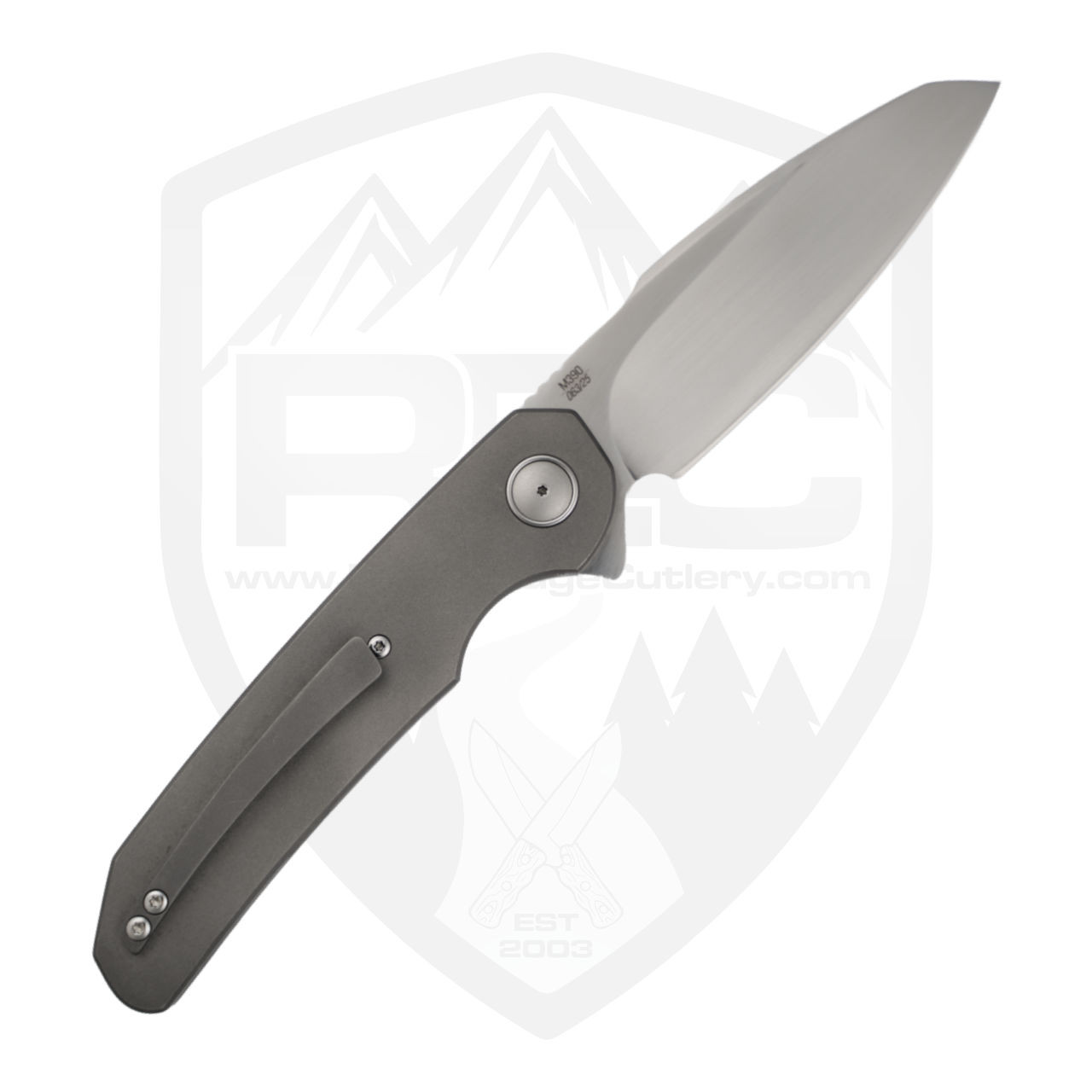 Johan vd Walt Custom JB3 Harpoon Blasted Titanium, Hand Satin M390