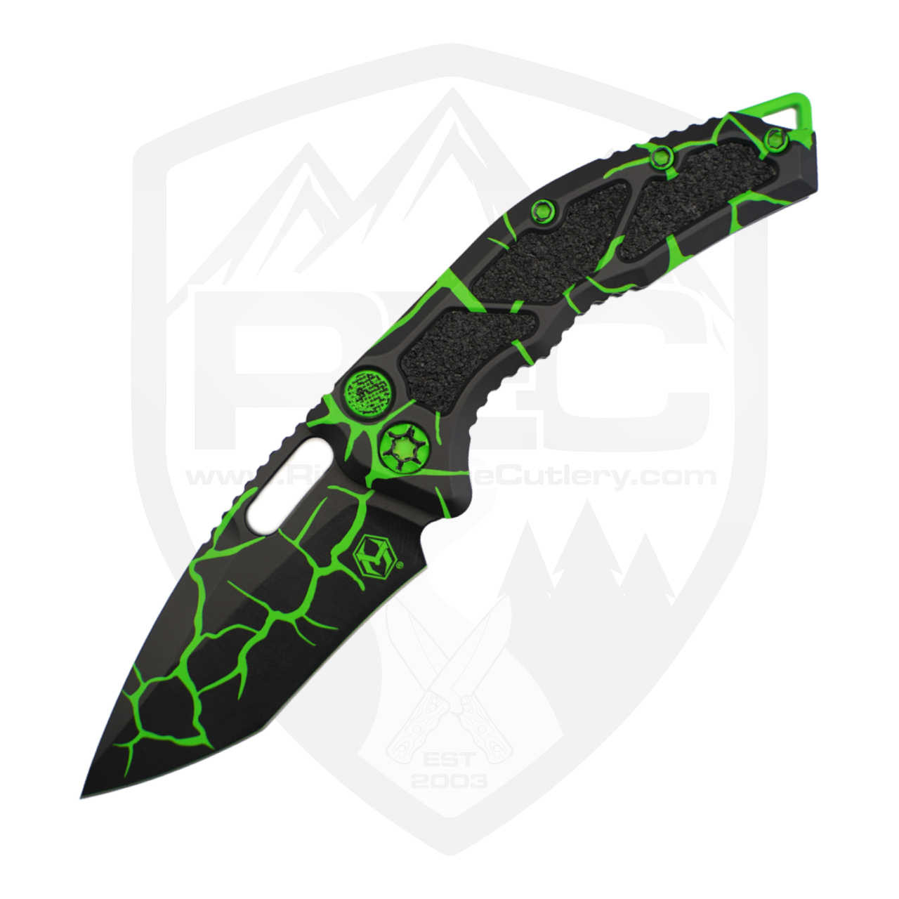 Heretic Knives Medusa Auto Recurve Magma Toxic Green, Magnacut