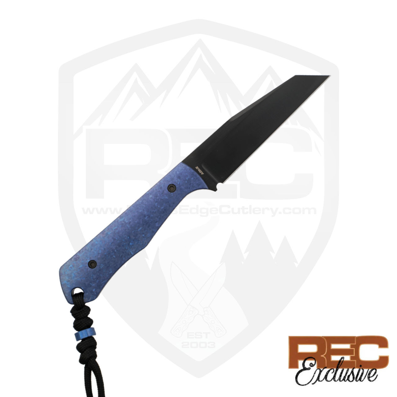 Jack Wolf Knives REC Exclusive Collusion Blue Ice Titanium, DLC S90V