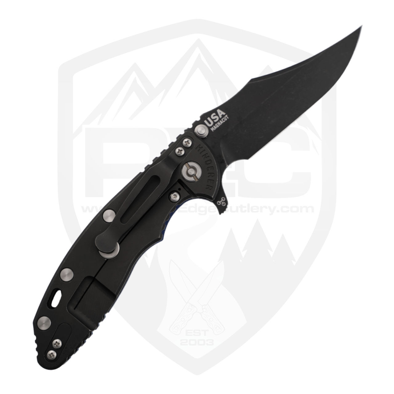 Hinderer XM-18 Bowie Translucent G10, Battle Black Magnacut