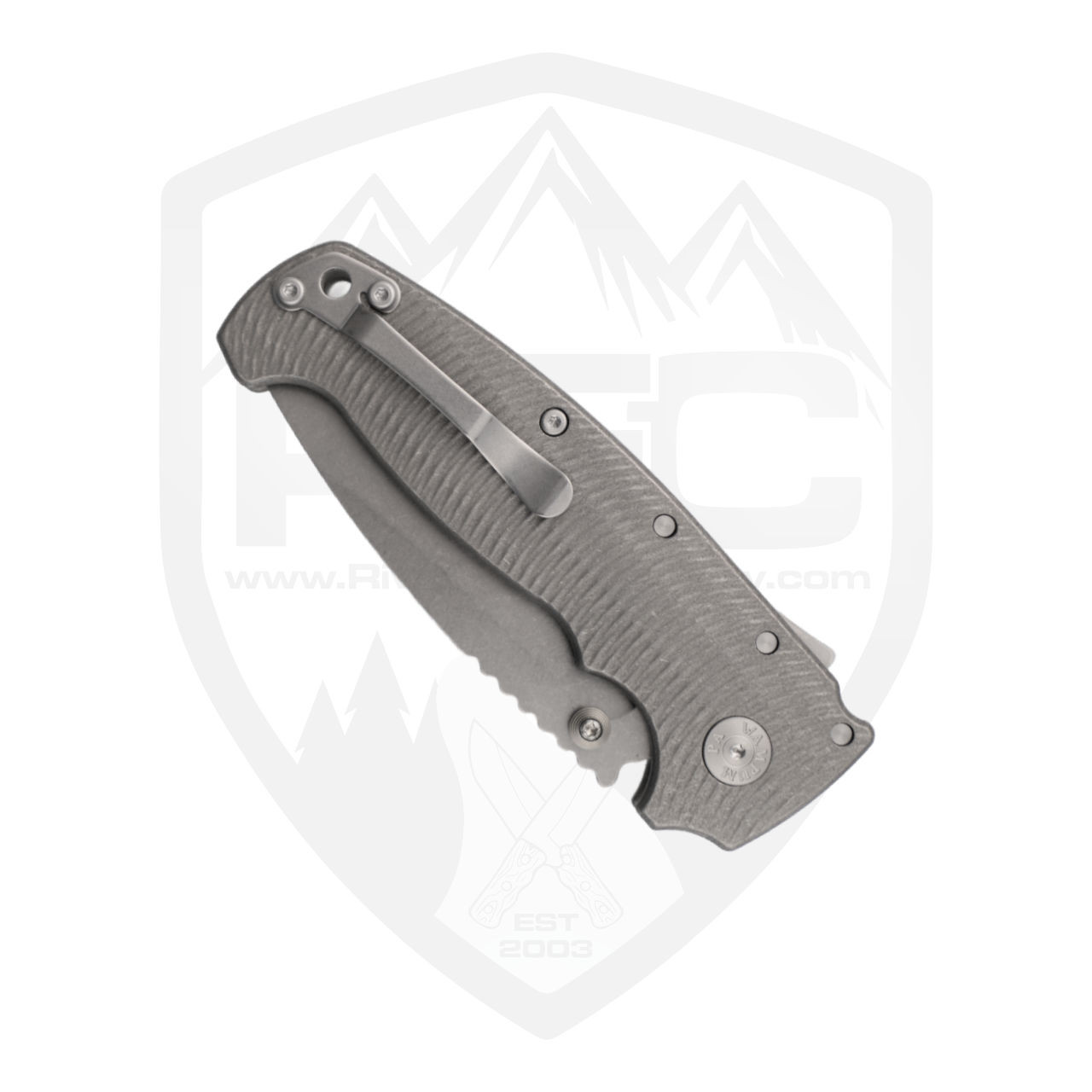Demko MGAD20 XL Clip Point Textured Titanium, Stonewash Magnacut