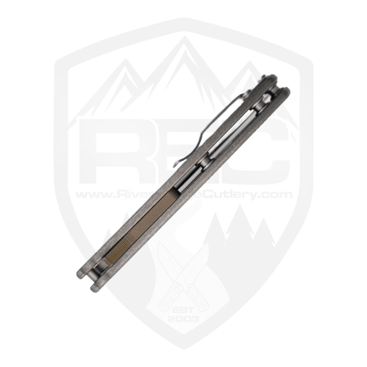 Demko MGAD20 XL Clip Point Textured Titanium, Stonewash Magnacut