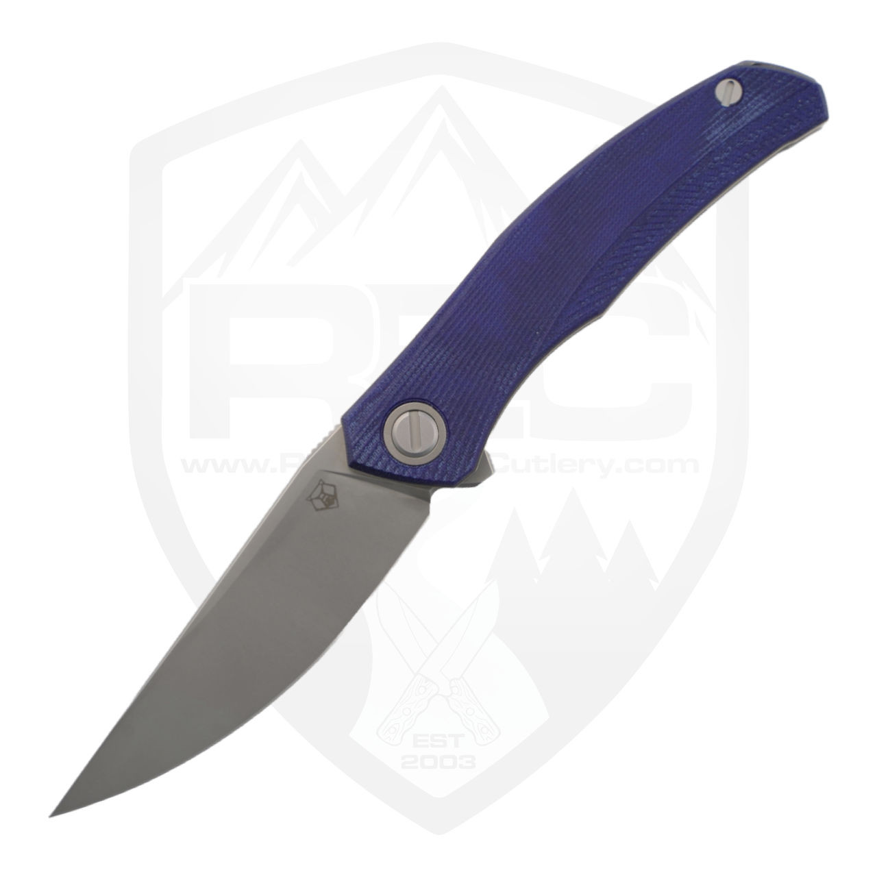 Shirogorov Ursus Q95 Blue Micarta, Stonewash Elmax