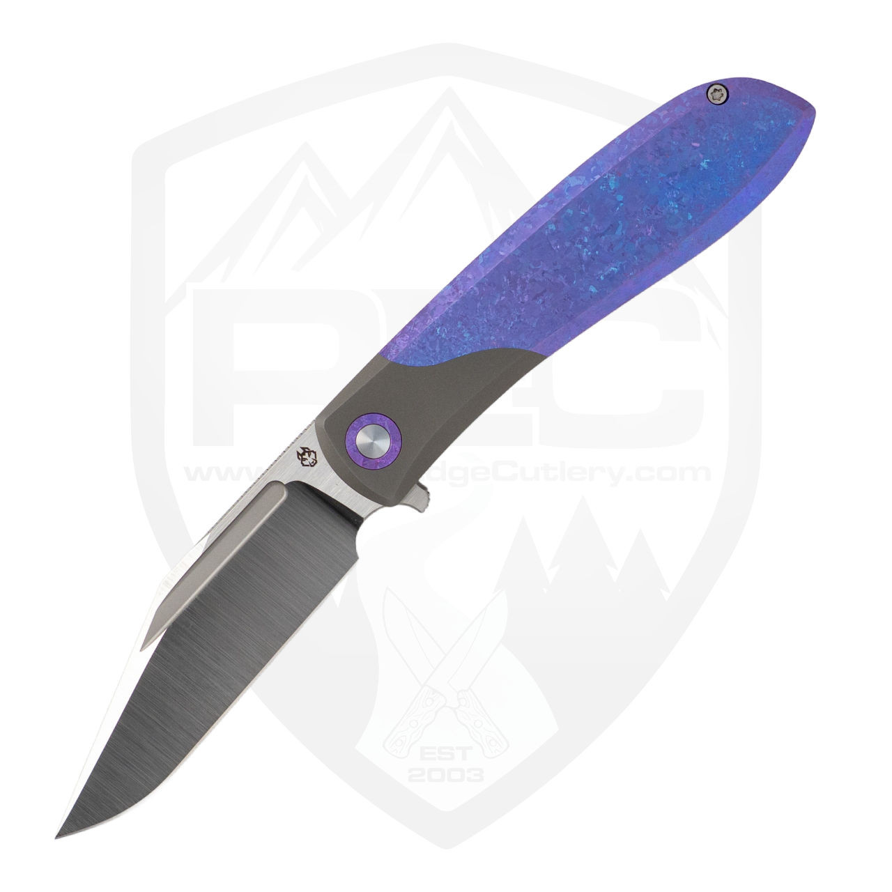 Jack Wolf Knives Scuffle, Titanium Framelock Flipper, Crystalized