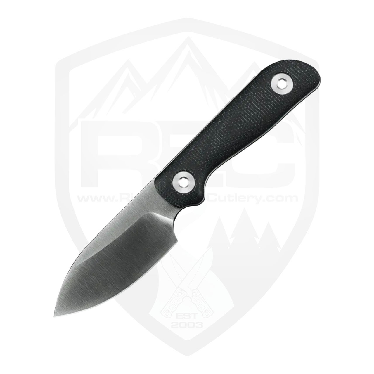 Kunwu Stiffy P Fixed Blade Black Micarta Satin Vanadis 8 - F705BK