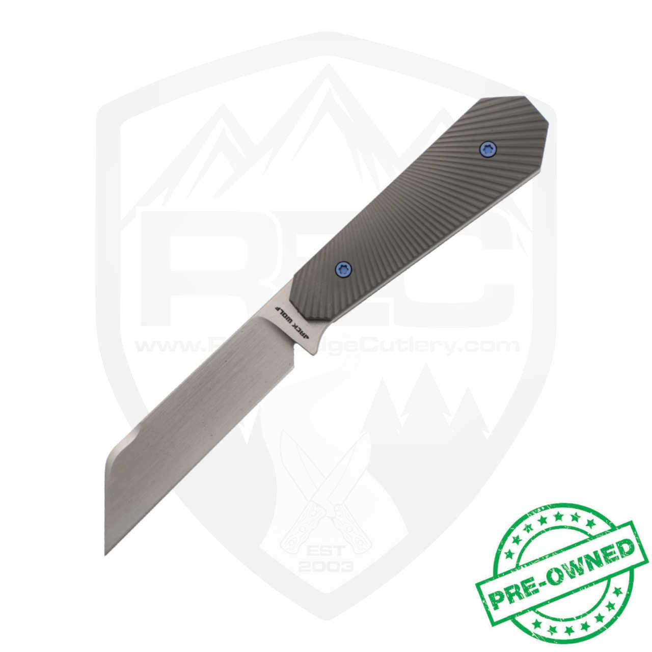 Jack Wolf Knives Midnight FIXedc Titanium, w/ box, sheath, Pre-Owned