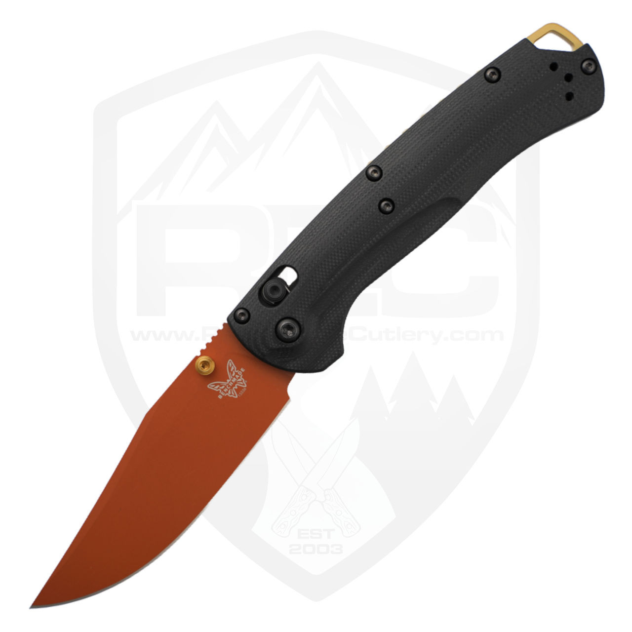 Benchmade Taggedout Limited Edition Black G10 , Burnt Orange S45VN Benchmade Taggedout Limited Edition Black G10 , Burnt Orange S45VN