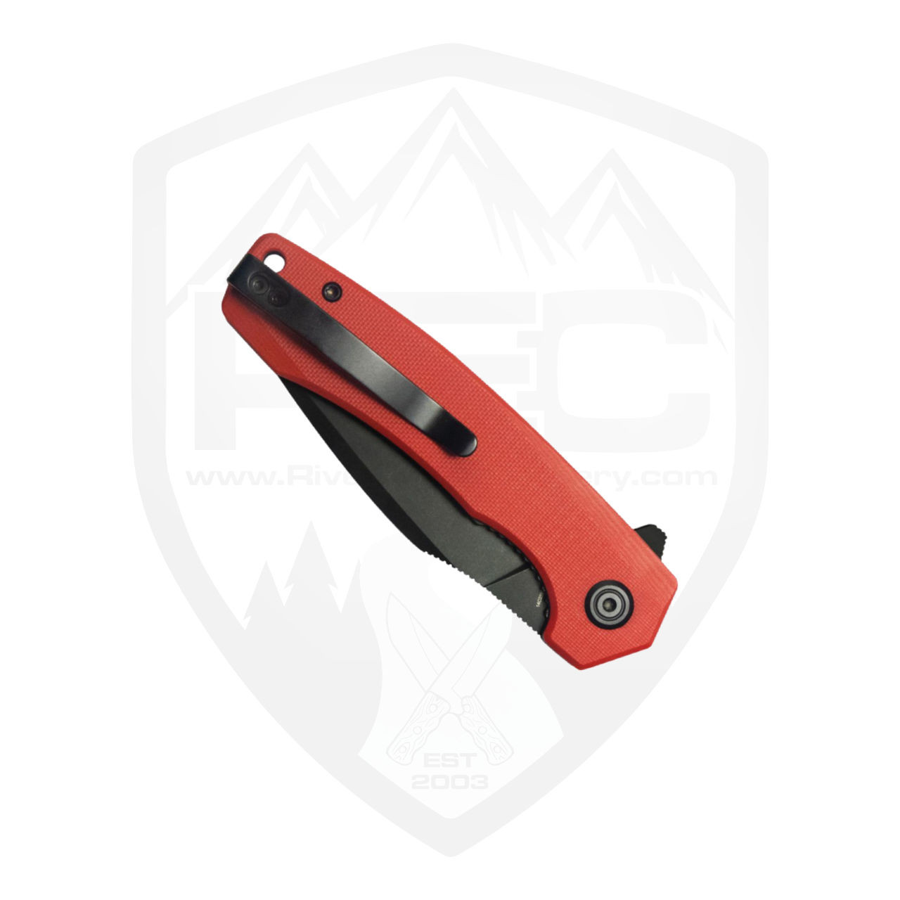 Culubell CL シリーズ Kubey Calyce Linerlock Flipper, Red G10, Black Stonewash 14C28N