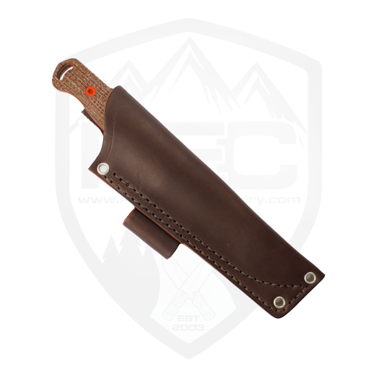 Hellbender Blade Co Mudpup Burlap Micarta, Orange Magnacut