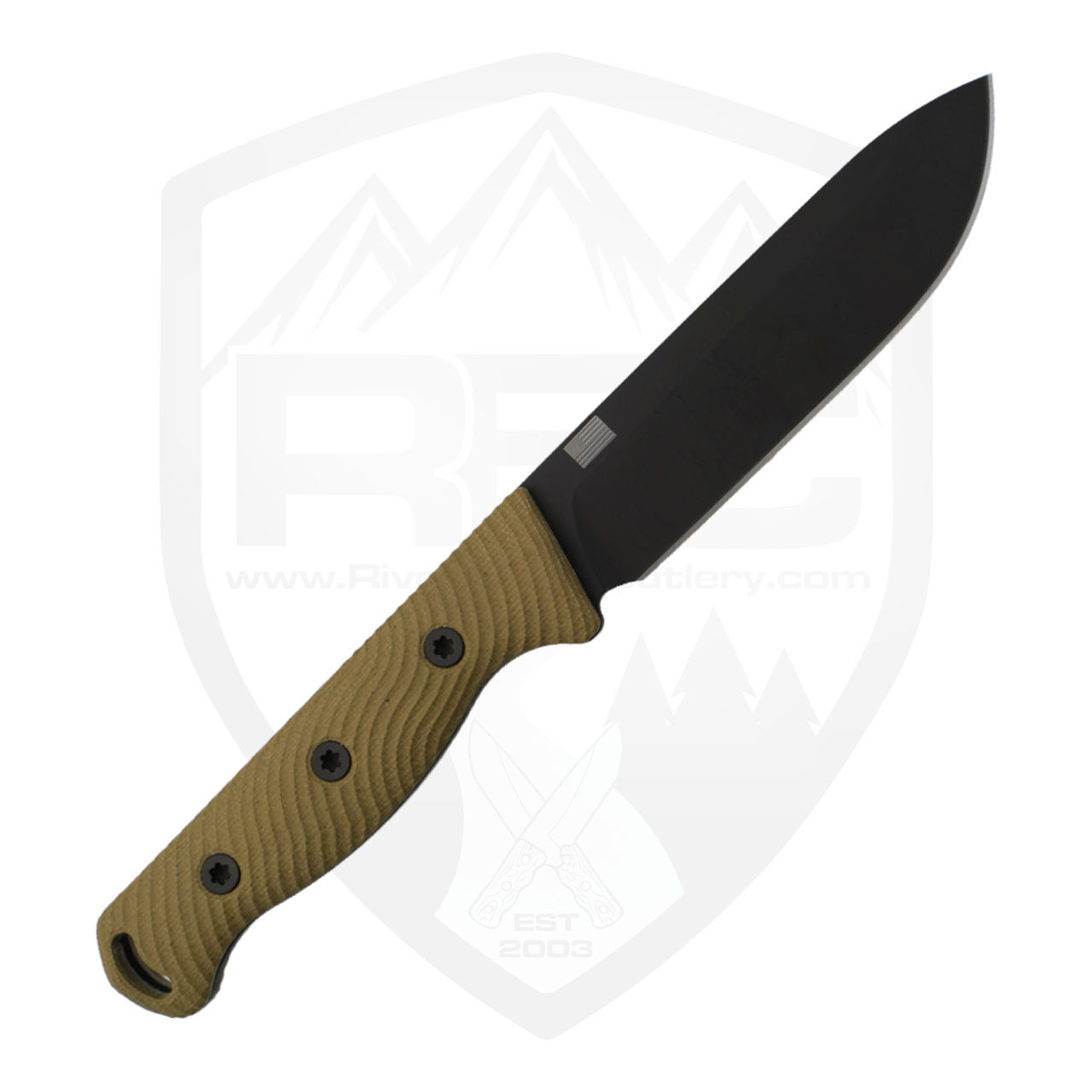 Hellbender Blade Co Mudpup OD Green Micarta, Black Magnacut