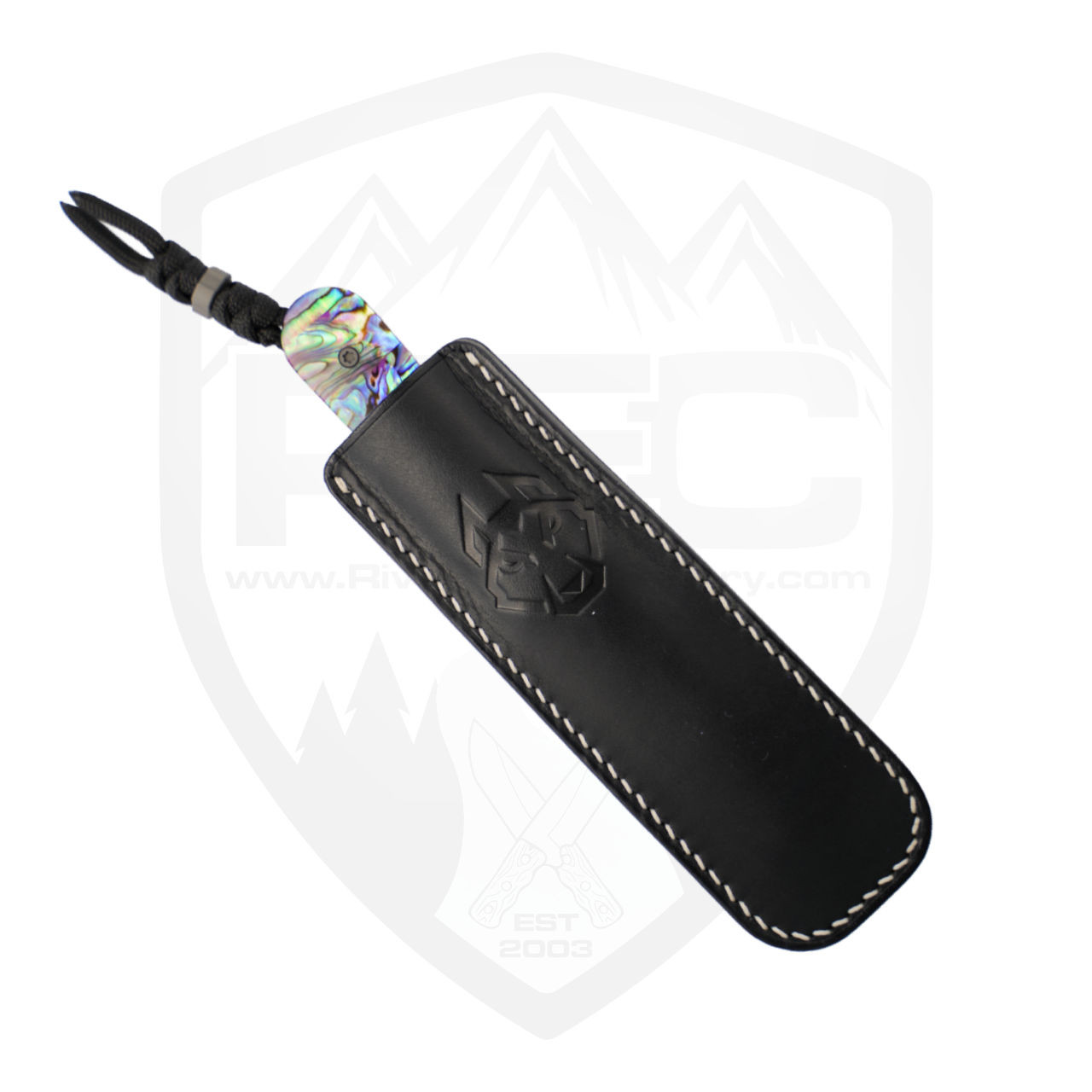 Jack Wolf Knives Backwoods FIXedc Fixed Blade Abalone, Belt Satin S90V