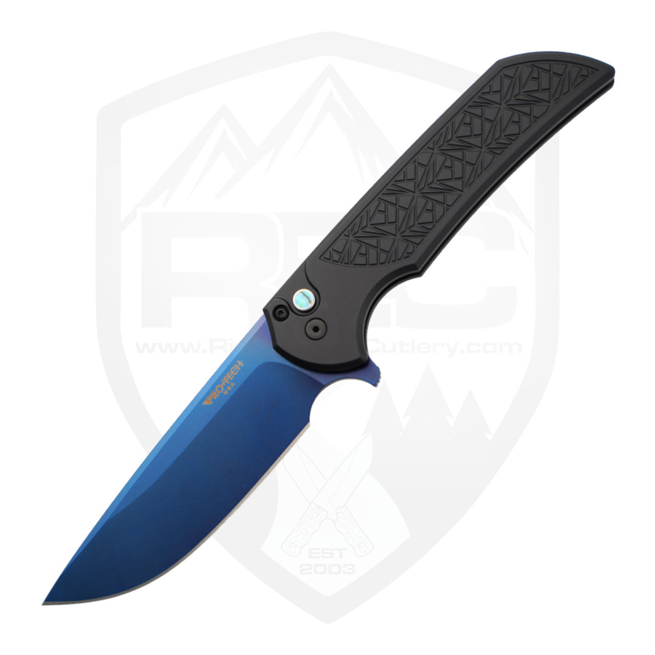 ProTech Mordax Nexus Black Aluminum, Sapphire Blue PVD Magnacut