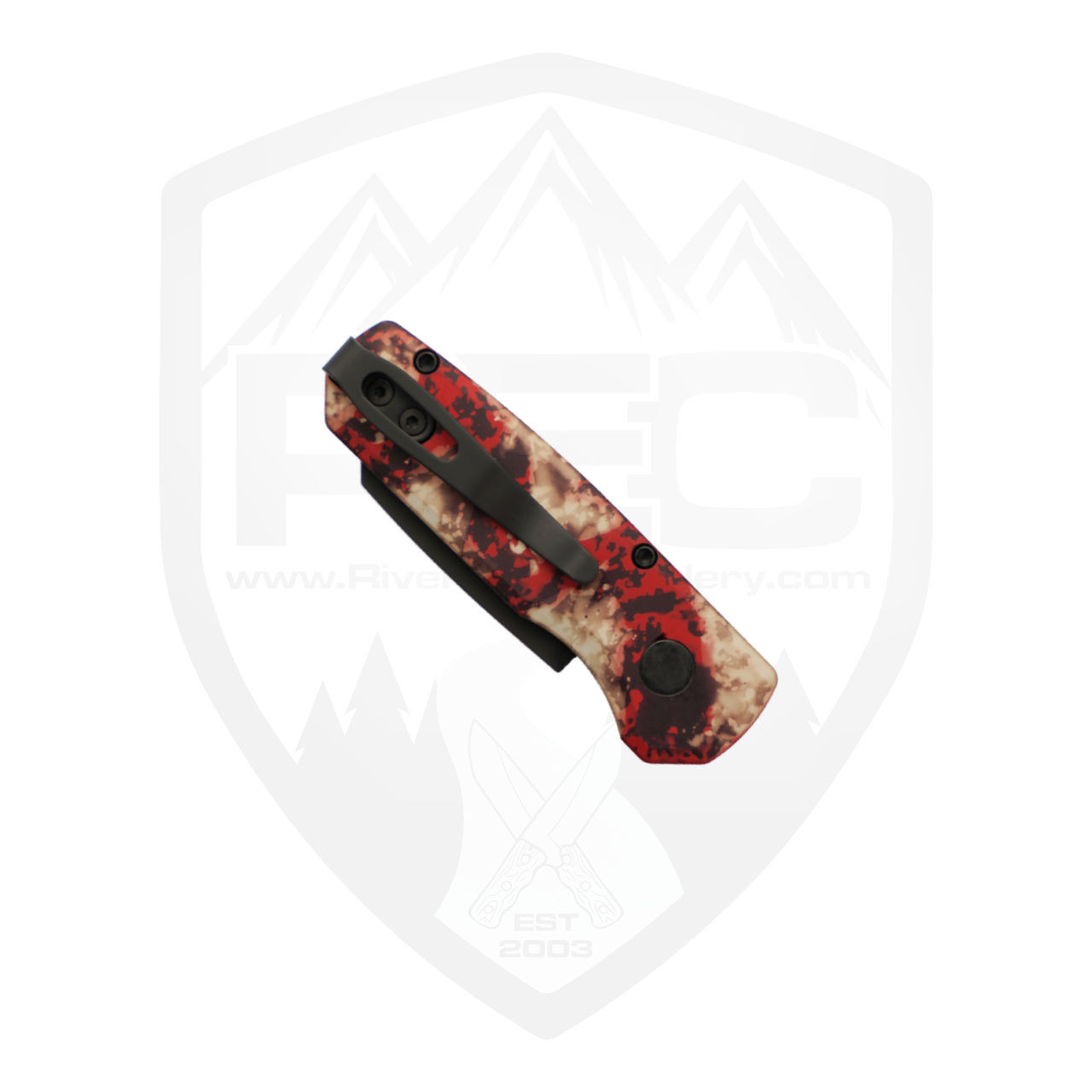 ProTech Runt 5 Crimson Tiger Camo Aluminum, Reverse Tanto DLC