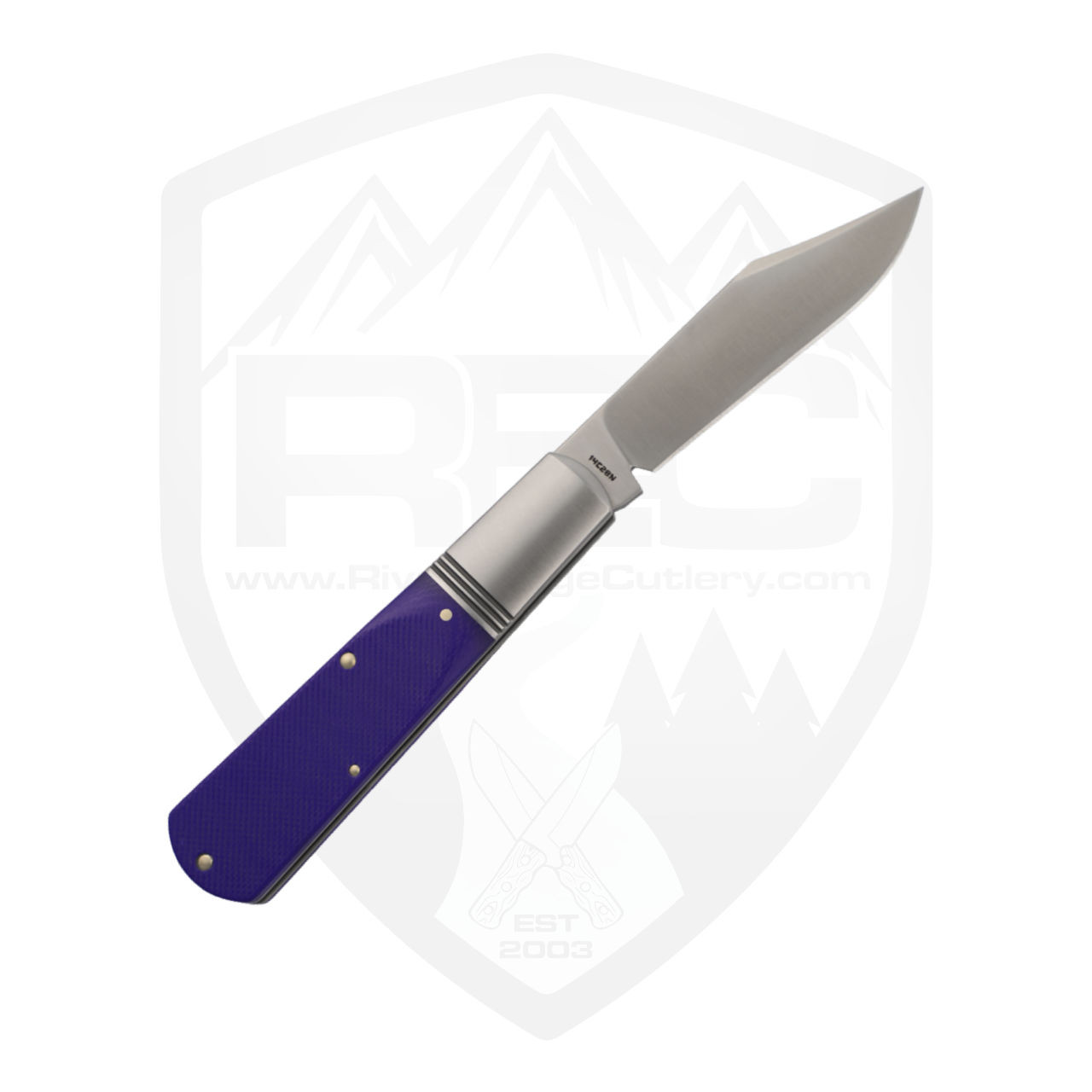 Jack Wolf Knives Gateway Barlow Sawcut Purple G10, Satin 14C28N