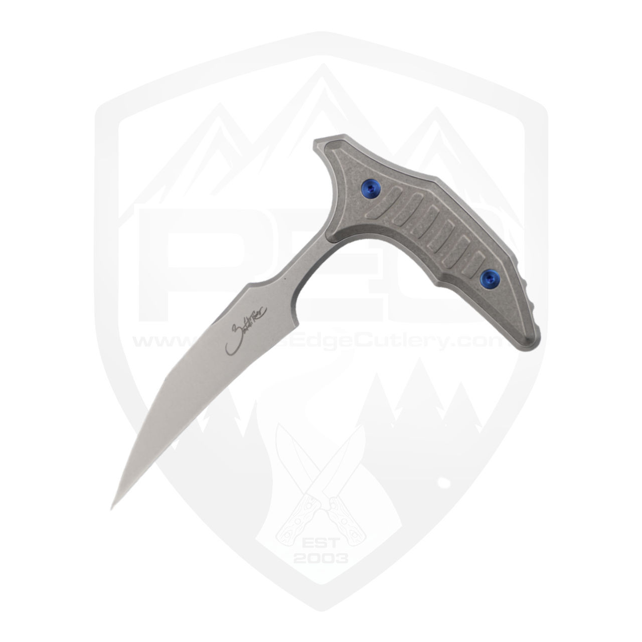 Microtech Marfione Select Bee, Blue Titanium, Stonewash M390MK