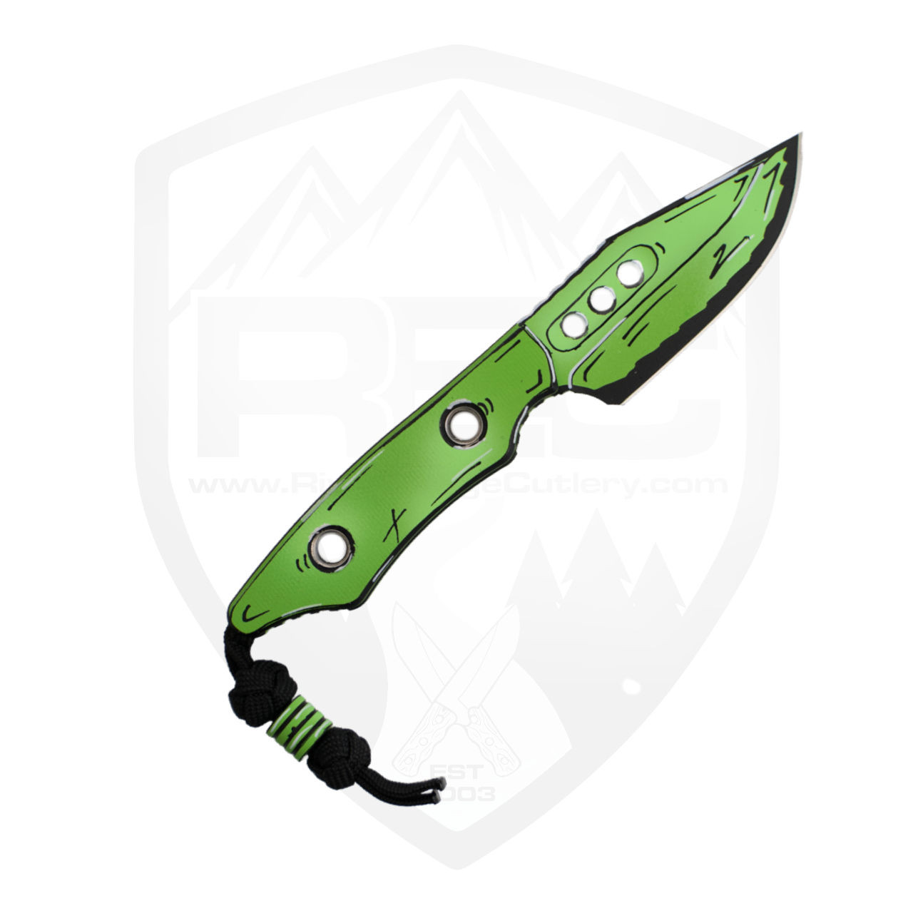Heretic Knives Kobold, Cel Shade Toxic Green Magnacut - H065-CS-TX