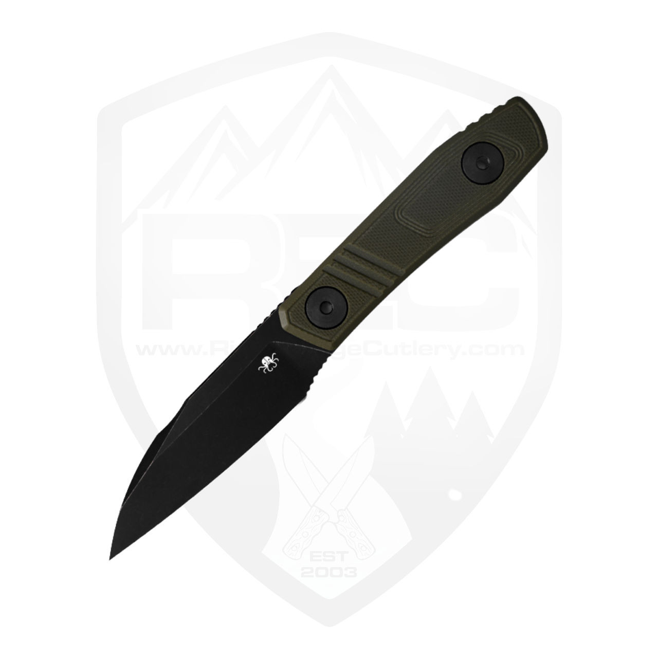 Klaken Phantom Fixed Blade, Green G10, Black 14C28N - Z068-Green - REC