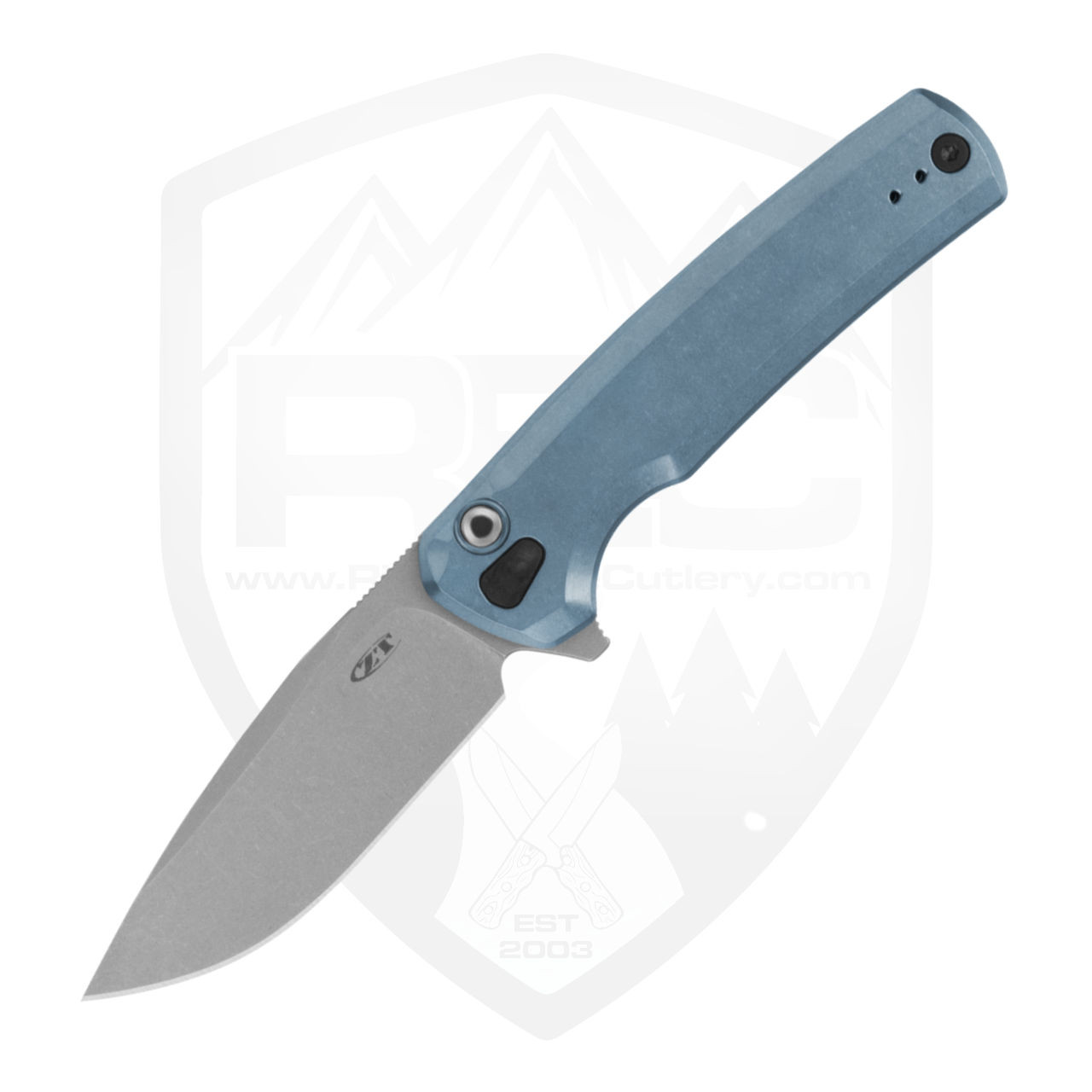 コレクション 7C Zero Tolerance 0044 Blue Titanium, Stonewash S90V - 0044BLU - REC