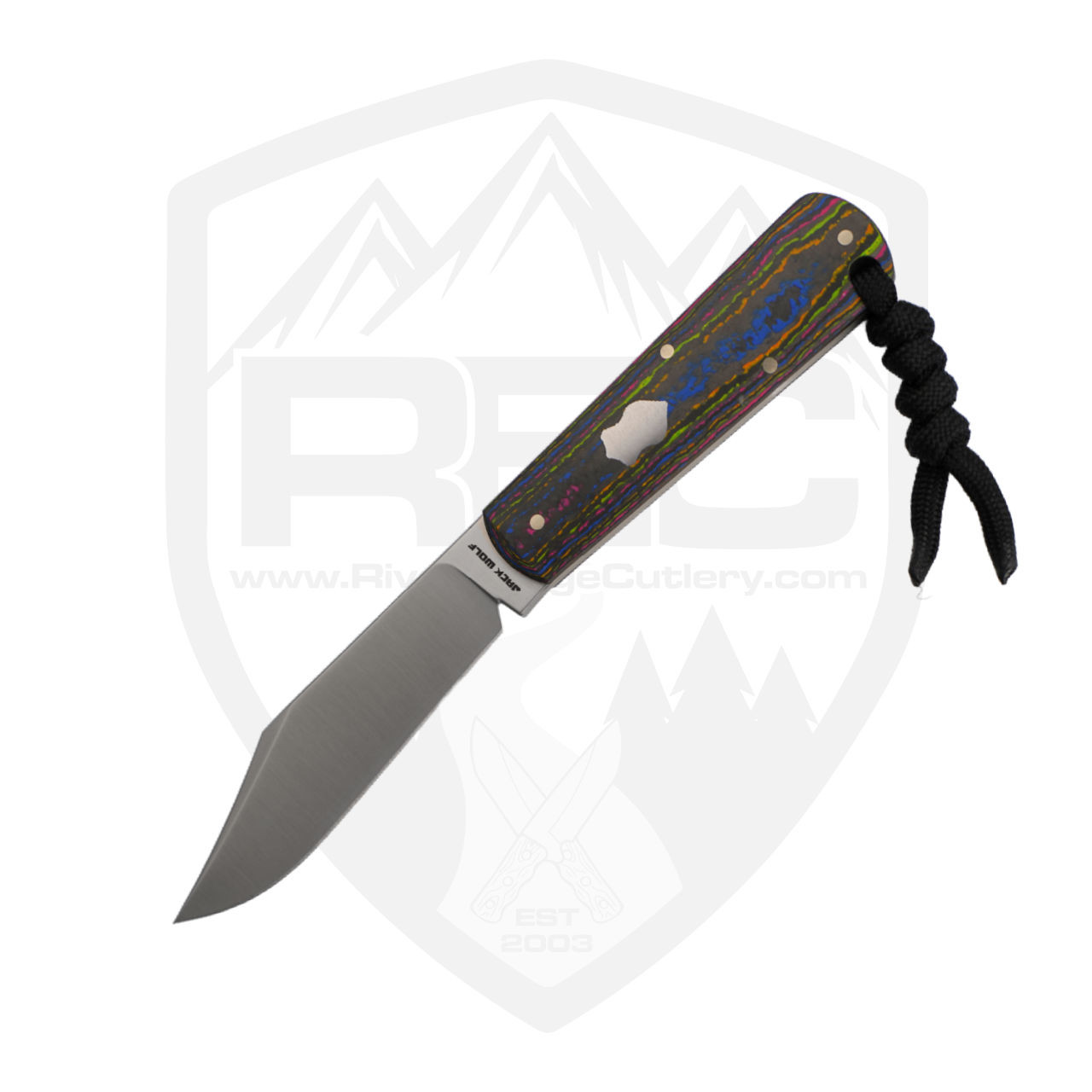 アクセサリー wolfmanjack Jack Wolf Knives Gateway FIXedc, CamoCarbon 80's Handle, Satin