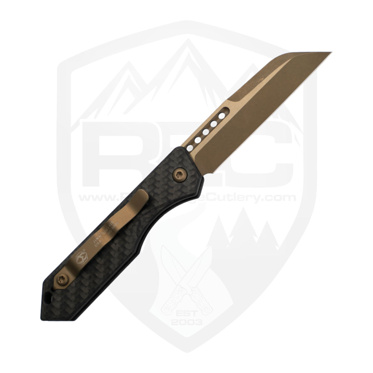 銀閣寺ペン Heretic Jinn Auto, Carbon Fiber, Bronze Magnacut - H113-7A-CF - REC