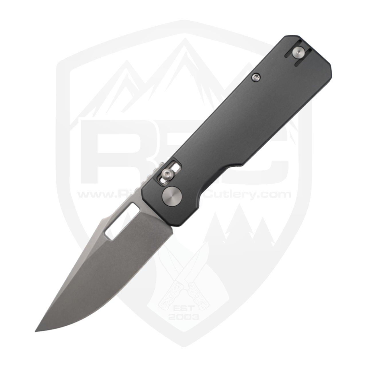 Vero Aura Drop Point, Grey Aluminum, Stonewash 14C28N - REC