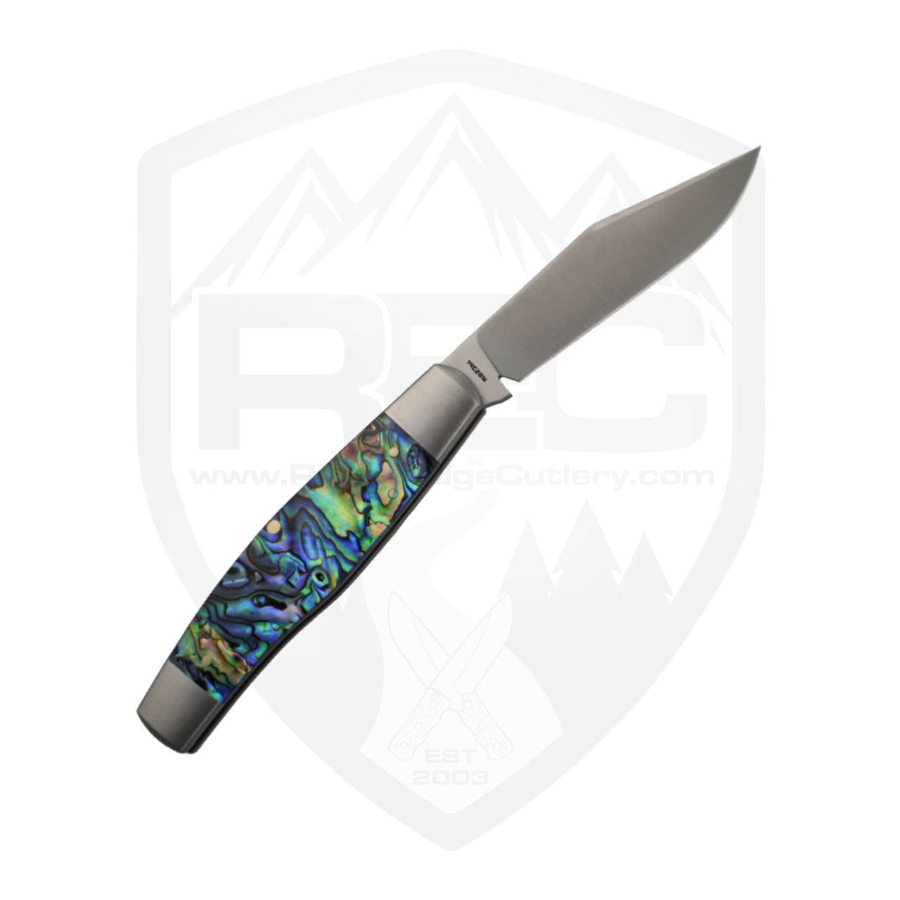 Jack Wolf Knives Gateway Stockman, Abalone, Satin 14C28N - REC
