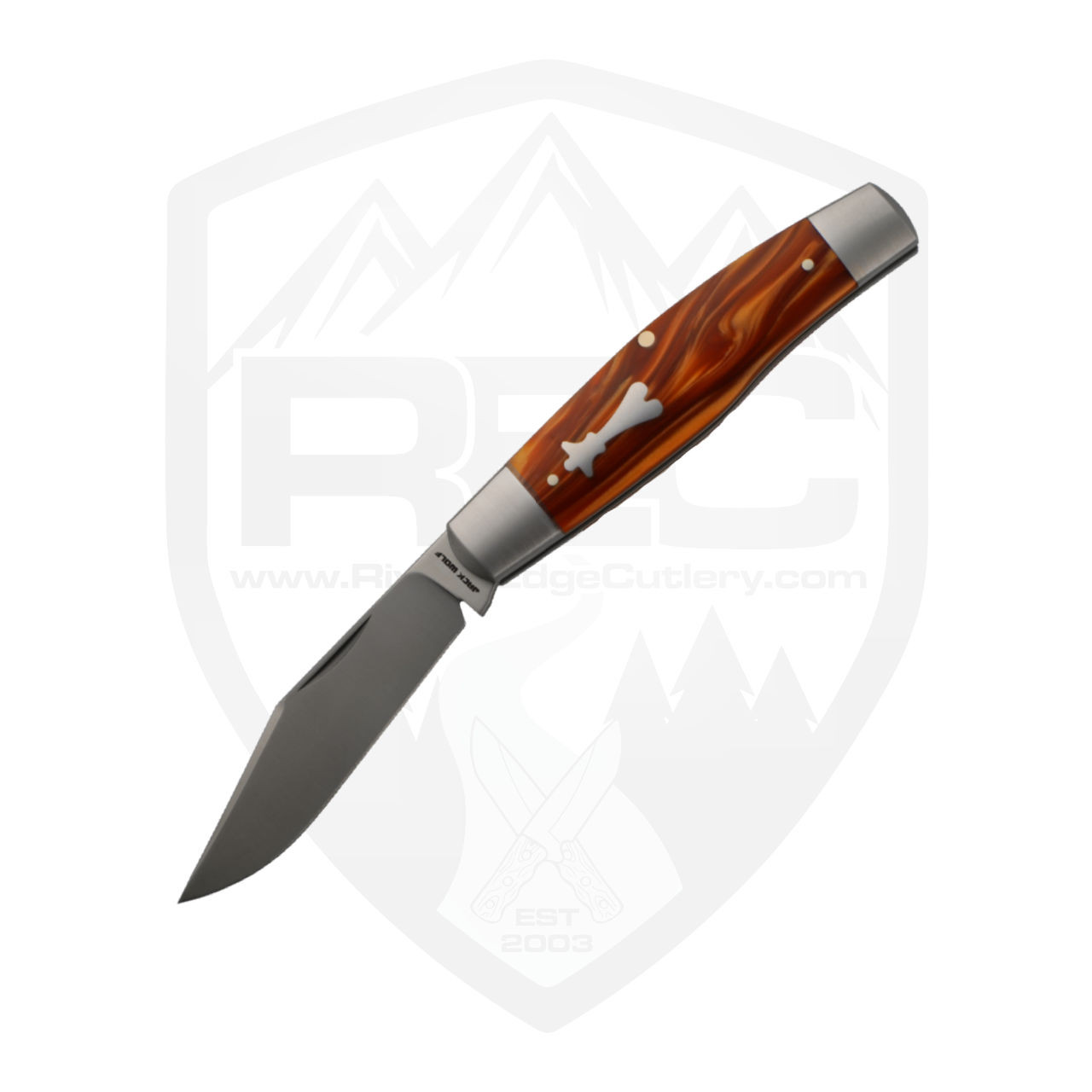 Jack Wolf Knives Gateway Stockman, Root Beer Kirinite, Satin