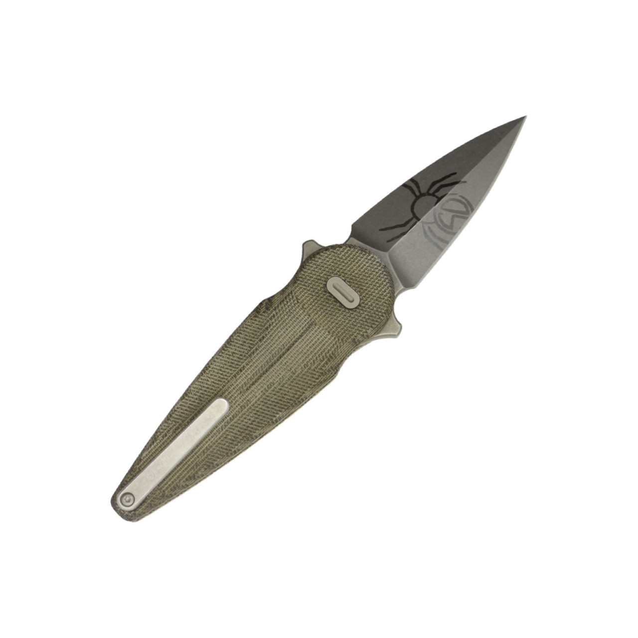 Fox Knives Saturn Flipper, OD Green Canvas Micarta, Satin N690