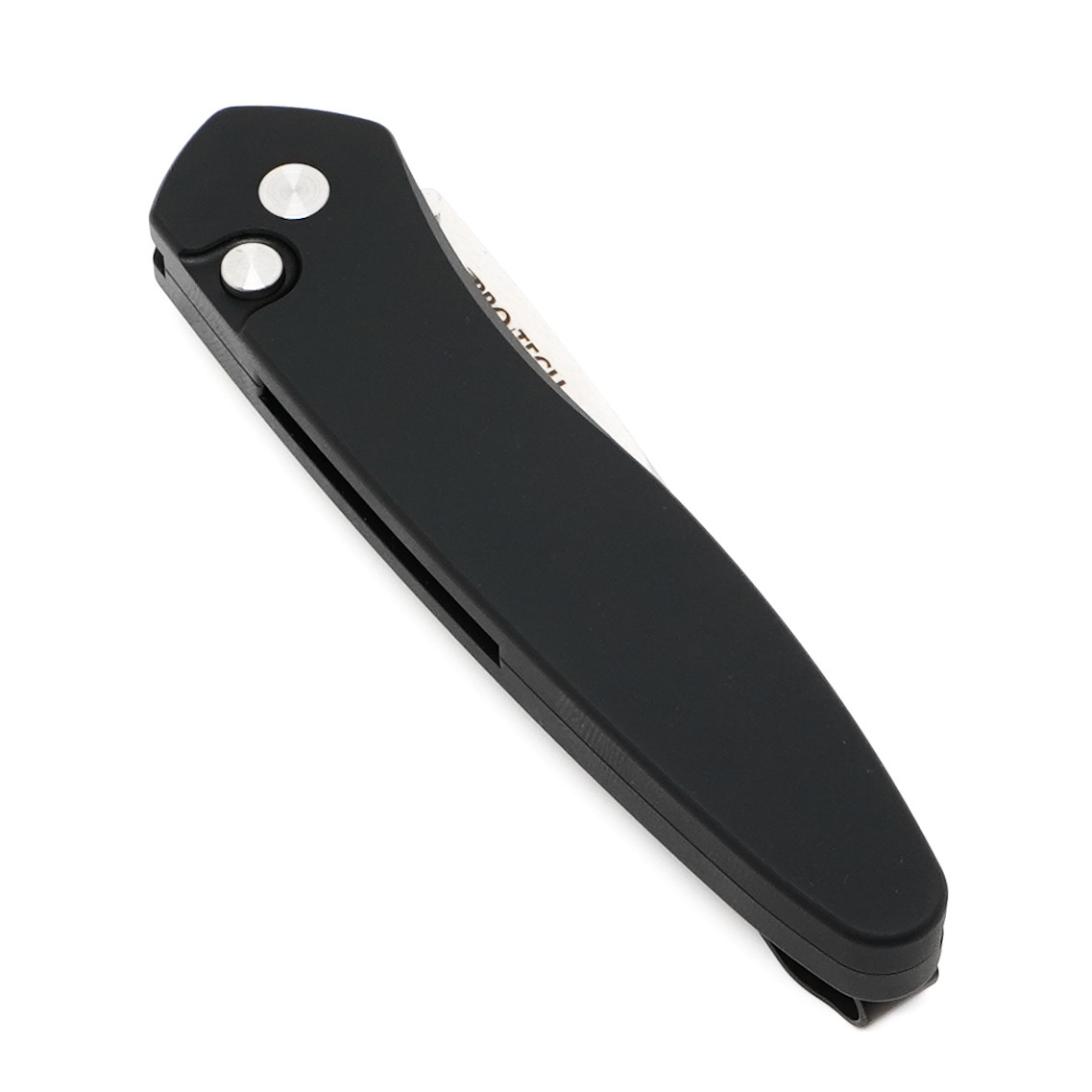 Pro-Tech Newport LEFTY - Black Aluminum / Stonewash CPM-S35VN