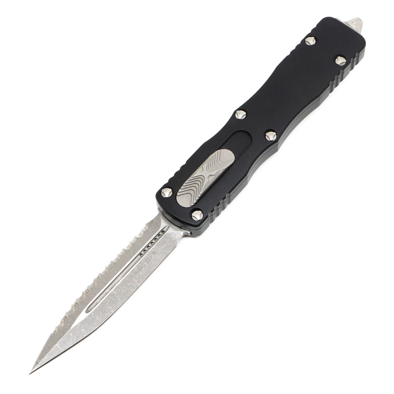 Microtech Dirac Double Edge, Black Aluminum / Apocalyptic M390