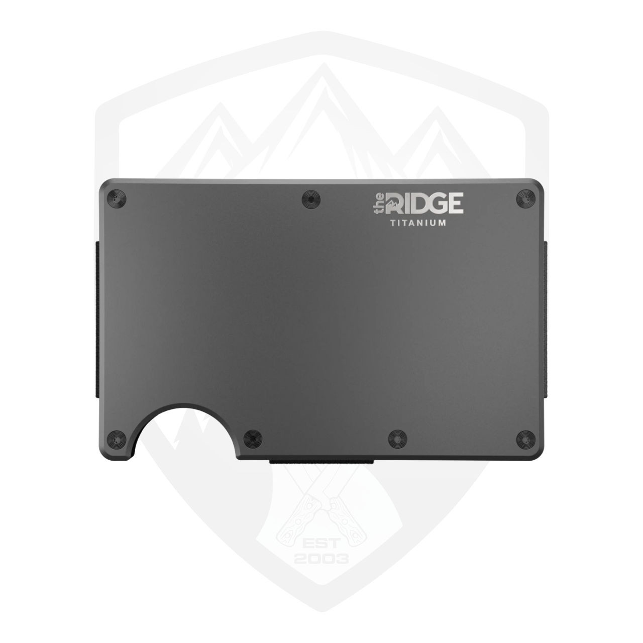 Ridge Wallet Titanium Gunmetal, Cash Strap