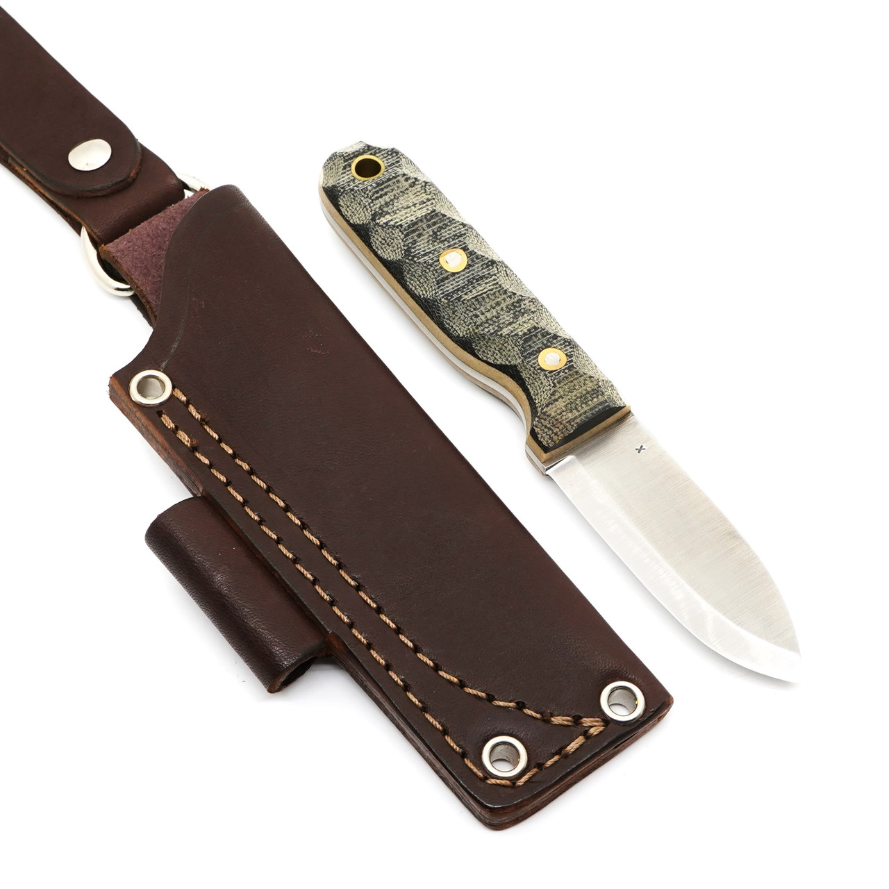 LT Wright Bushbaby Black Micarta, Snakeskin Liners Scandi CPM-3V