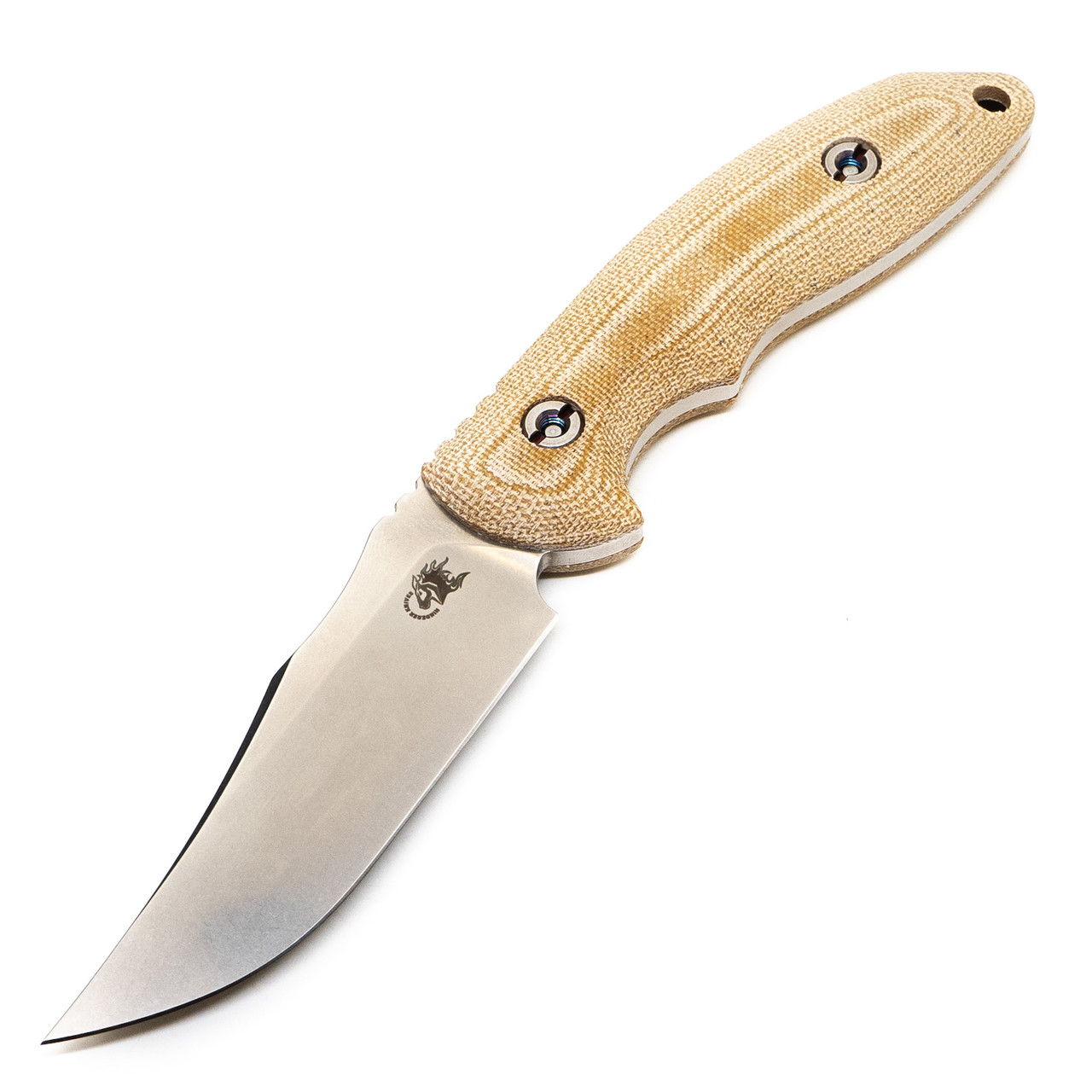 Rick Hinderer Knives Emmett Bowie Natural Micarta Stonewash CPM 20CV