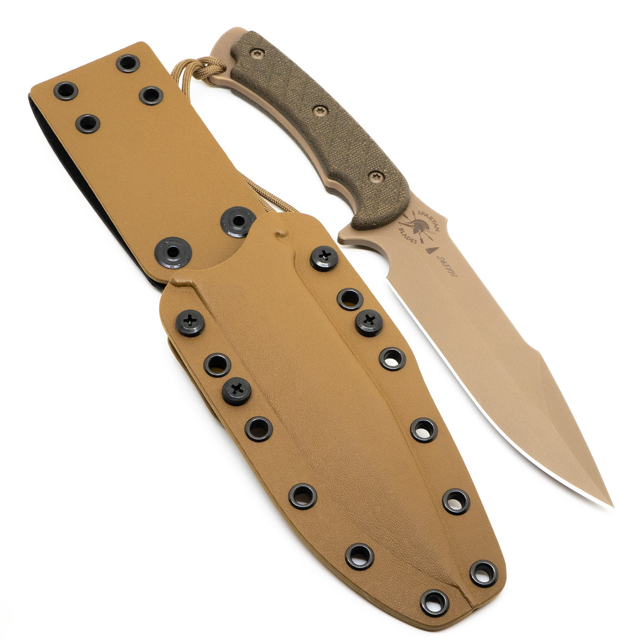Spartan Blades Horkos - Flat Dark Earth CPM S45VN / Green Micarta