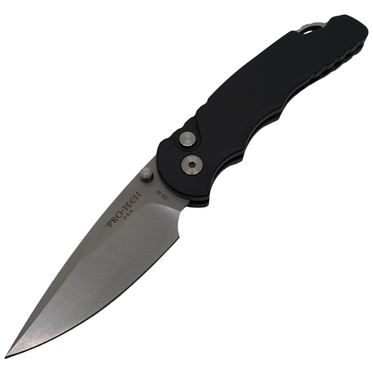 Pro-Tech TR-5 LERCH Assist - Black Aluminum / Stonewash CPM-S35VN
