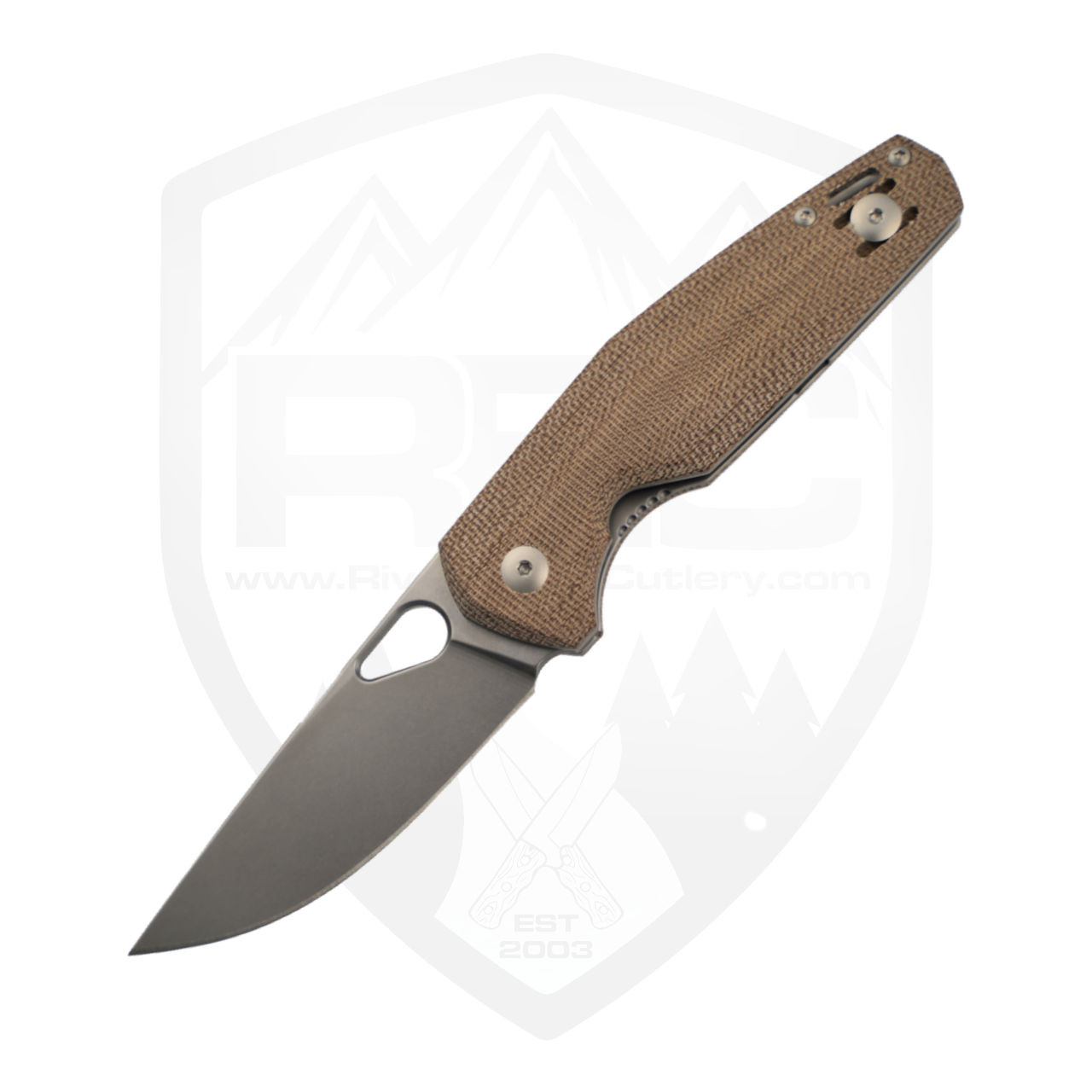 GiantMouse Nimbus V2 - Natural Canvas Micarta / Satin ELMAX