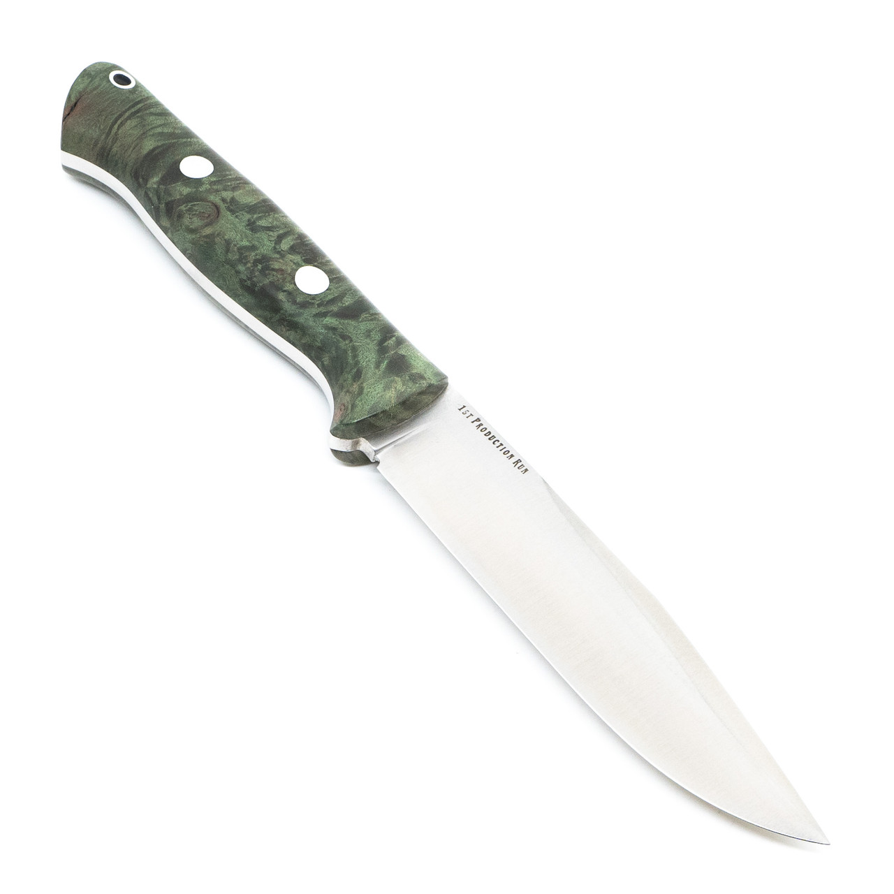 Bark River Bravo Clip Point, Green & Black Maple Burl / 3V