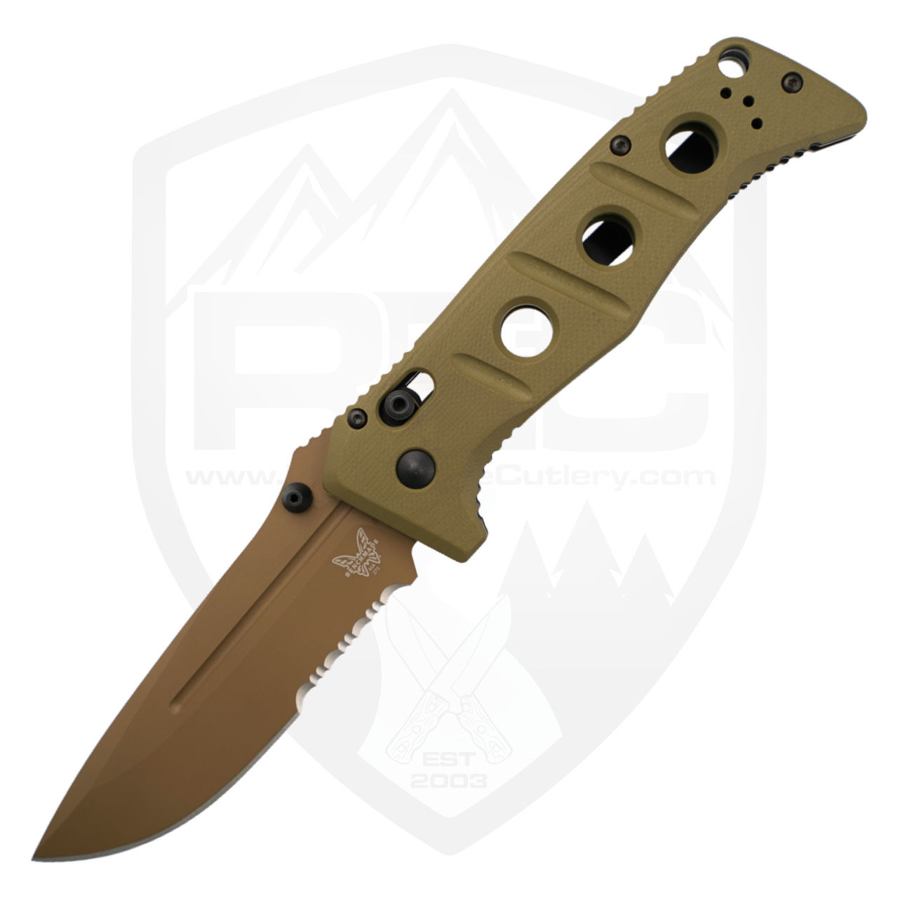 Benchmade Adamas 275SFE-2 | Green G-10, Partially Serrated