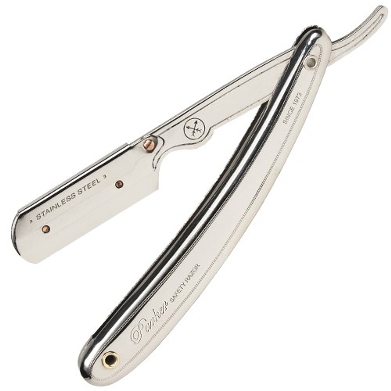 Parker - Stainless Steel Adjustable Black Handle Shavette Straight Razor, Free Shipping