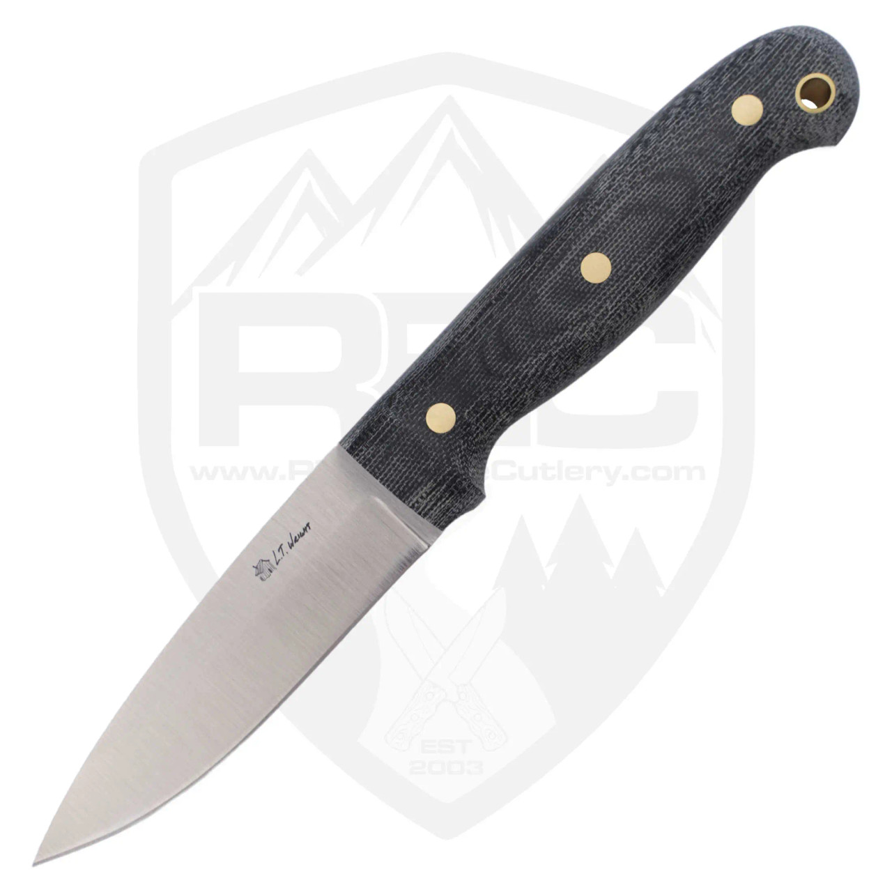 LT Wright Knives GNS, Saber Ground O1 Steel / Matte Black Micarta