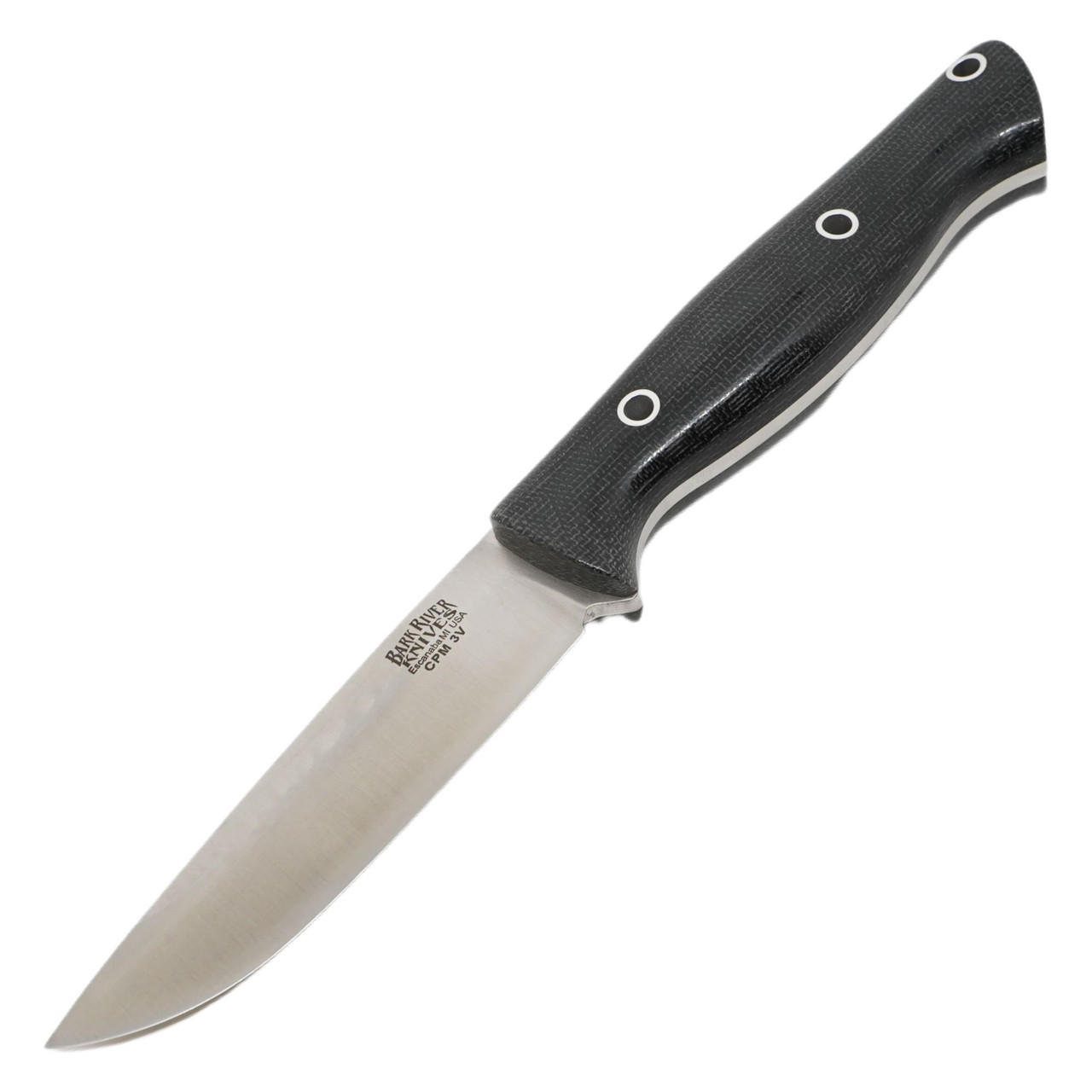 Bark River Gunny Hunter LT, 3V Black Canvas Micarta / Hollow Pins