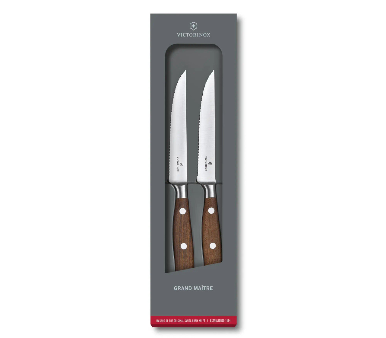 Victorinox Grand Maître 2pc Wood Steak Knife Set, Serrated
