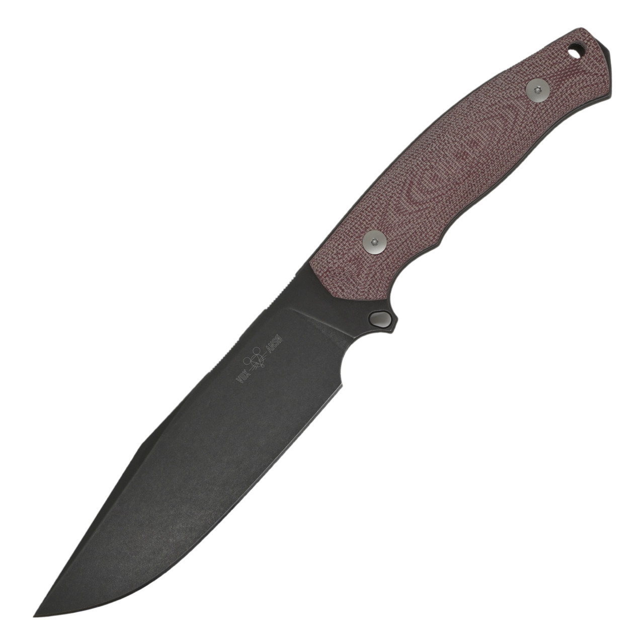 GiantMouse GMF4 Fixed Blade, Red Canvas Micarta / PVD N690