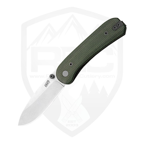 Knafs Lander 1 Green Micarta, Stonewash 14C28N