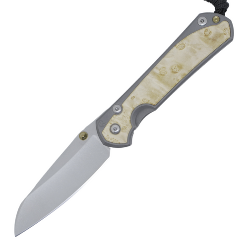 Chris Reeve Large Sebenza 31 Insingo, Box Elder Inlay Titanium / Stonewash CPM Magnacut - L31-1126