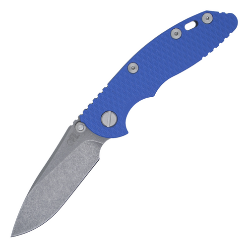 Rick Hinderer Knives XM-18 3.0" Non-Flipper Slicer, Battle Blue - Blue G10 / Working Finish CPM 20CV