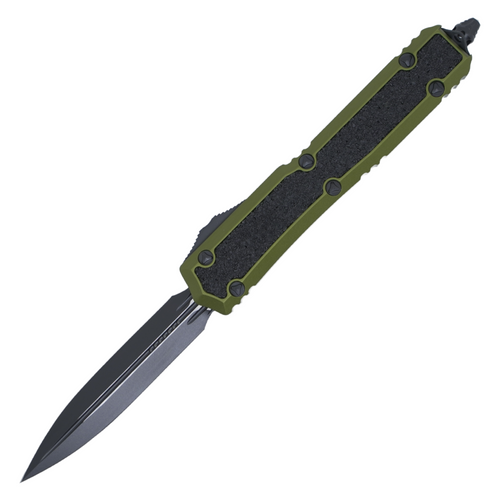 Microtech Makora Double Edge Signature Series, OD Aluminum / Black M390 206-1ODS